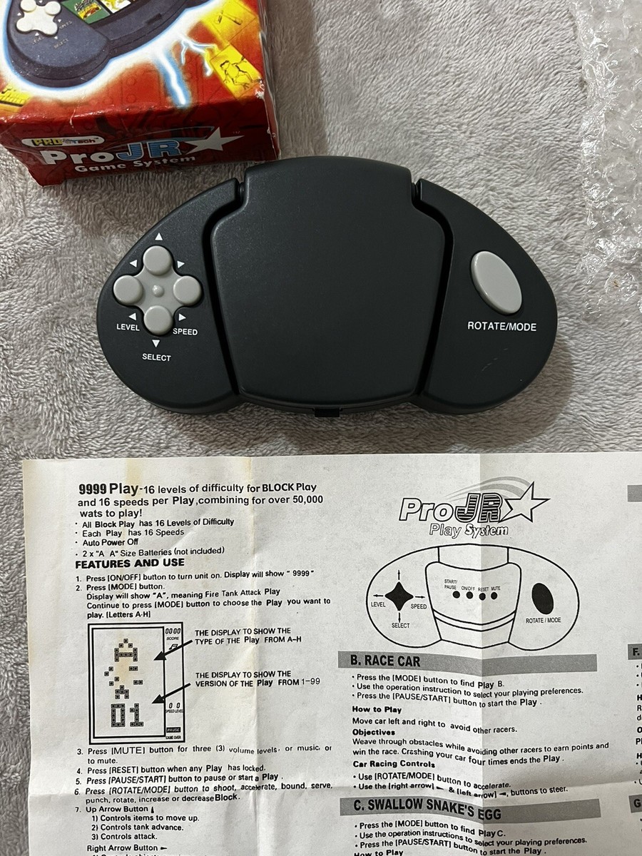 Pro Tech Pro Jr Grey Handheld Electronic System 16 Games 50,000