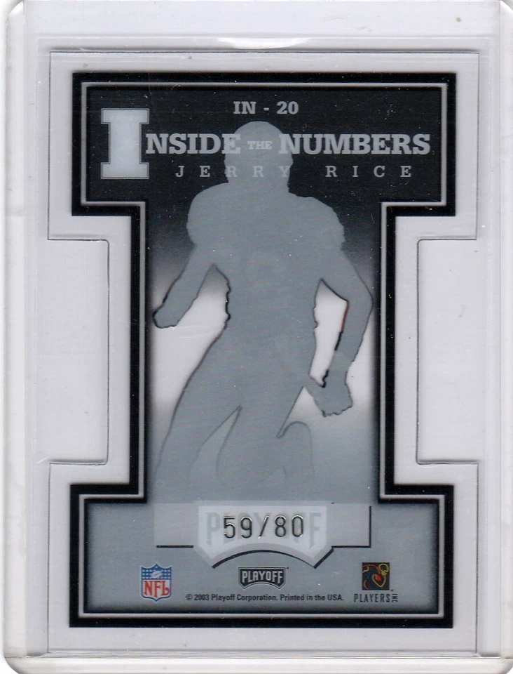 Jerry Rice - 2003 prestigio dentro de los números acetato troquelado holo #ed/80 ¡RARO! Foto 3 de 3