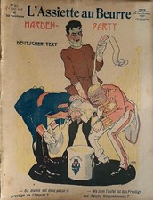 Butter Plate No. 377 from 1908 Harden Party German Text by Grandjouan