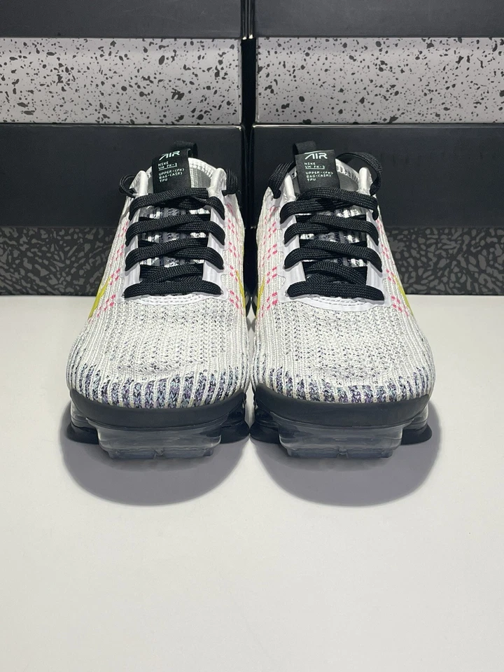 Nike Air VaporMax Flyknit 3 (GS) “White Dynamic Yellow” BQ5238-102 Juvenil Talla 4.5Y Foto 2 de 4