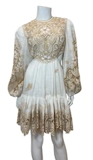 Zimmermann Jeannie Embroidered Mini Dress in White Size 1/S
