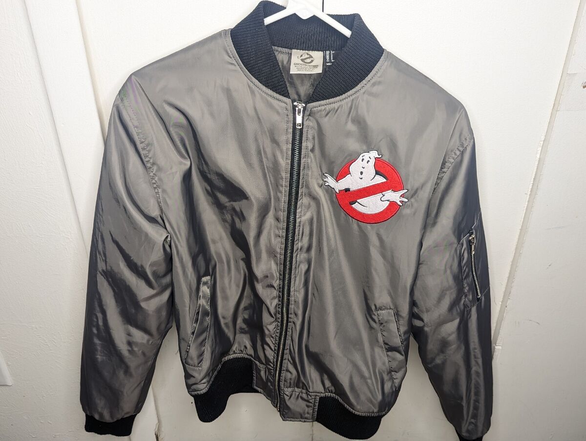 2016 Ghostbusters Adult Medium Grey Bomber Jacket Mens Sz M