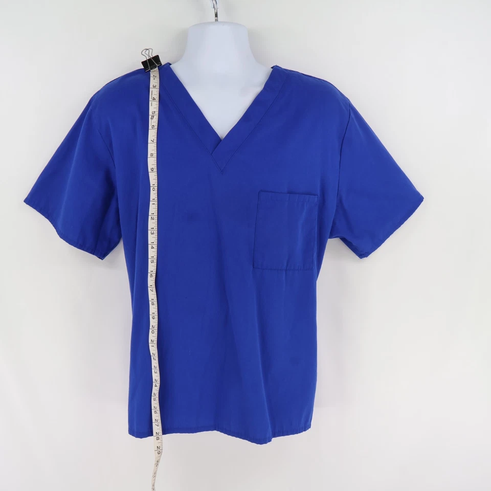 Blusa Médica Para Hombre Talla L Azul Mezcla Poliéster Cuello en V Uniforme Ropa de Trabajo Foto 3 de 4