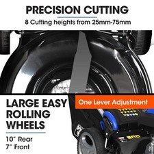 NNEMB 18' 150cc Lawn Mower, 8 Height, Steel Deck, 4-Stroke Petrol Lawnmower - V4