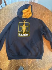U.S. ARMY Licensed Black Pullover Hoodie /Hooded Sweatshirt Heather -Medium