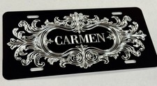 Engraved Custom Personalized Bling Boujee Diamond Etch Car Tag License Plate