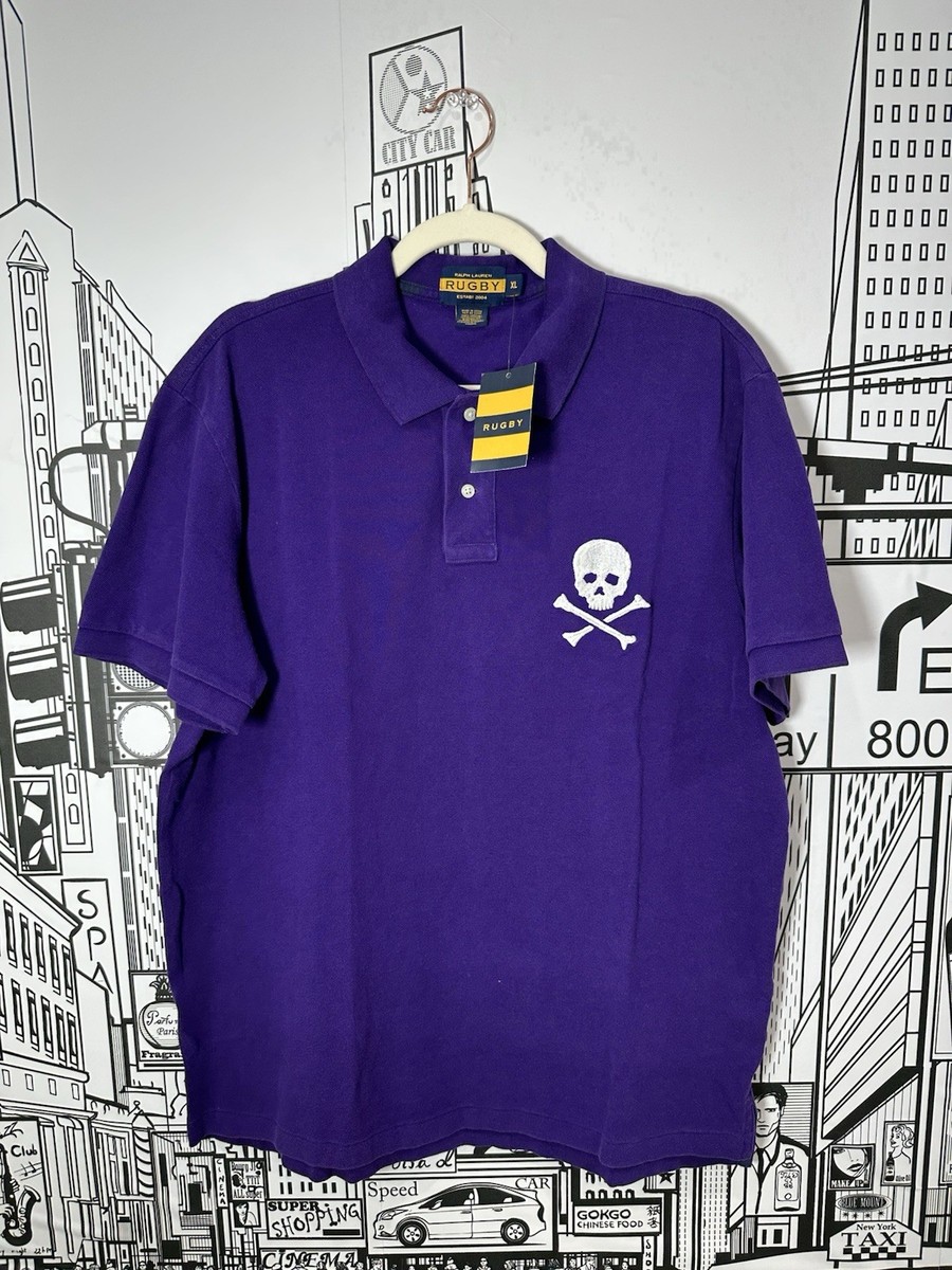 Rugby Ralph Lauren Skull & Bones Polo NWT Purple XL | eBay