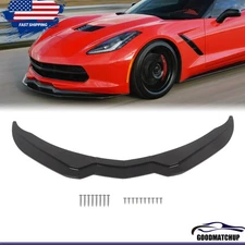 For 2014 -2019 Corvette C7 Stage 2 Front Bumper Lip Splitter Spoiler Gloss Black