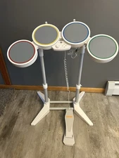 Nintendo Wii Rock Band Set Drums Foot Pedal  Mic. Fender Stratocaster Guitar