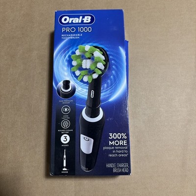 Oral-B Pro 1000 CrossAction Rechargeable Electric Toothbrush Black With Brush
