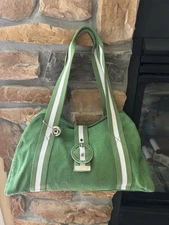 THE SAK Green White Satchel Shoulder Bag Purse