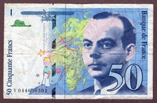 Billete FRANCIA 50 FRANCOS 1997 Estado IV F MB S/N V044600502 P157Ad