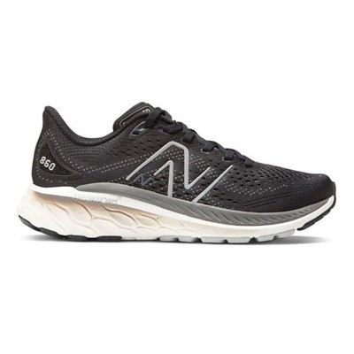 Women's New Balance Fresh Foam X 860v13, Black/White, 5.5 2E Extra Wide US