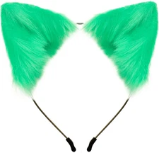Cat Fox Faux Fur Ears Headband Cute Halloween Fancy Dress Cosplay Handmade Anima