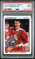 Scott Niedermayer 1990 UPPER DECK FRENCH #461 Rookie Card  PSA 9 HOF Legend