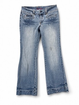Younique Jeans Women s Y2K Low Rise Bootcut Faded Whiskered Stretch Denim Indie