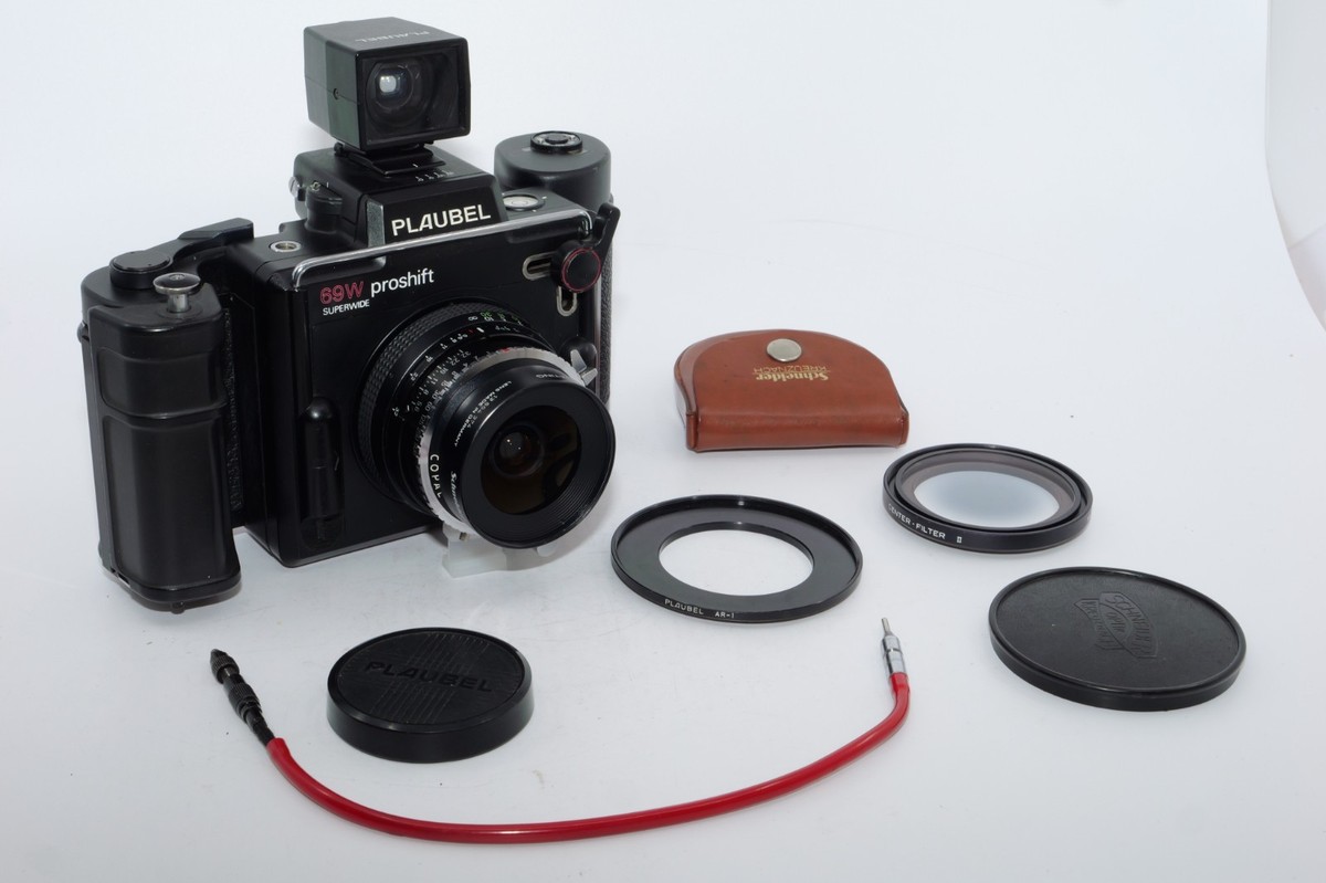 Plaubel 69W Proshift camera. Super-Angulon 47mm f5.6 lens. Finder