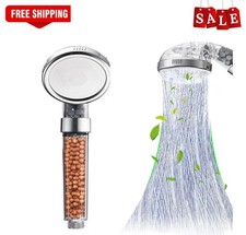 Ionic Shower Head High Low Pressure Water Saving Filter Beads Adjustable 3 Modes