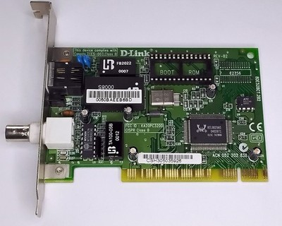 PCI Combo Ethernet Adapter D-Link, RJ-45 & BNC, Realtek RTL8029AS, gebraucht