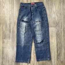 Vintage Machine Baggy Double Knee JNCO Wide Leg Y2K Jeans Size 31x29.5 Skater