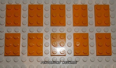 Lego Basic 10 Platten 2x3 #3021 hellorange NEUWARE