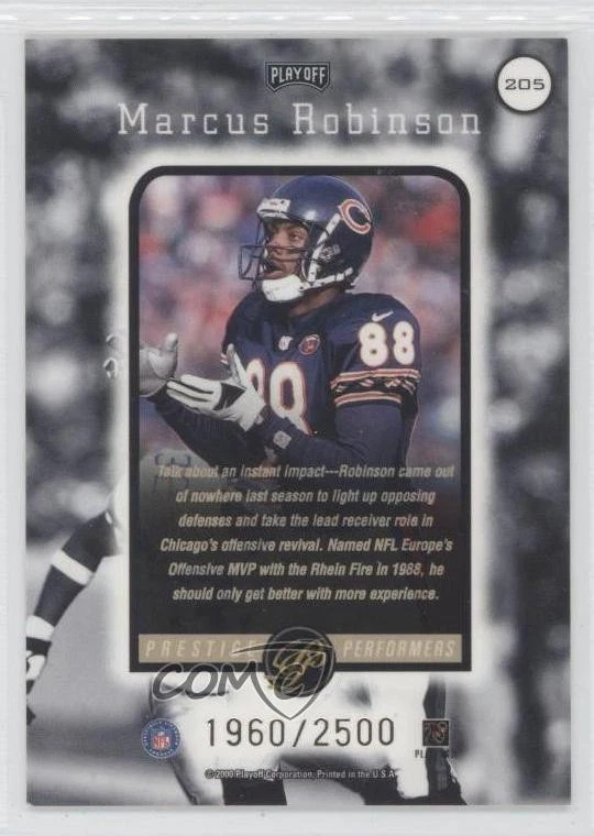 2000 Playoff Prestige Prestige Performers /2500 Marcus Robinson #205 - Image 2 of 2