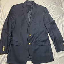 Polo Ralph Lauren Navy Blazer Gold Buttons Wool Jacket 42 L