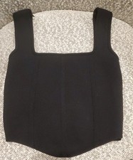 Zara Black Cropped Stretch Ribbed Corset Tank Top Women's Size Small