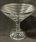 Vintage 1930’s Art Deco Anchor Hocking Manhattan Ribbed Compote Martini Glass EC