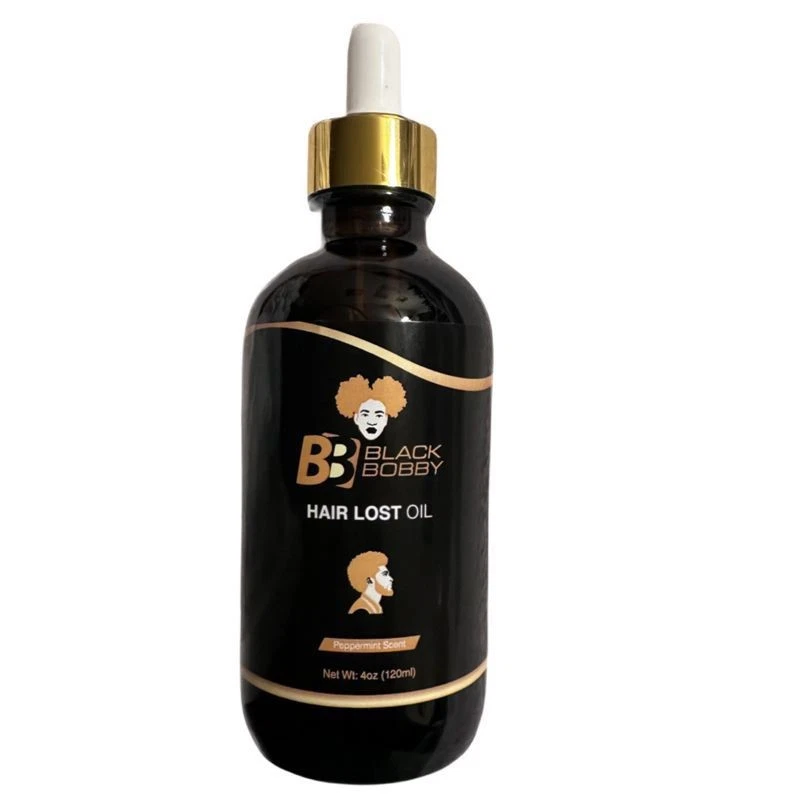 Black Bobby Hair Loss Oil 4oz Peppermint Hair Growth Treatment Scalp Care