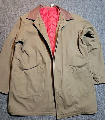 #ad Vntg Marlboro Gear Mens Sz LG Canvas Chore Barn Jacket Zip In Quilited Liner $36.95