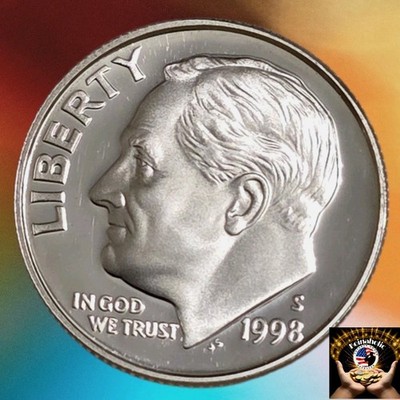 1998 S Proof SILVER Roosevelt Dime 10c DCAM 90% Silver From Proof Set   