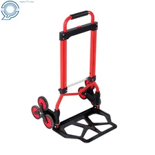 4" Wheels Height Range Carbon Steel Hand Truck Load 330lbs Folding Stair Trolley