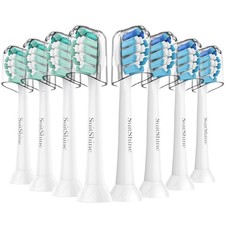 8 Pack Replacement Toothbrush Heads  Sonic Compatible Deep Cleaning Bristles