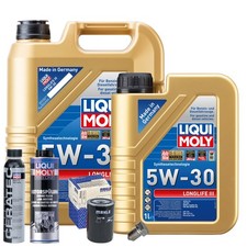 Motoröl 5W30 LIQUI MOLY 6L+MAHLE Ölfilter+Spülung+Cera Tec+Ölablassschraube