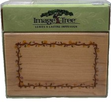 Tree Rubber Stamp Flowers And Vine, Leaves, Nature, Garden Frame NEW Image YY