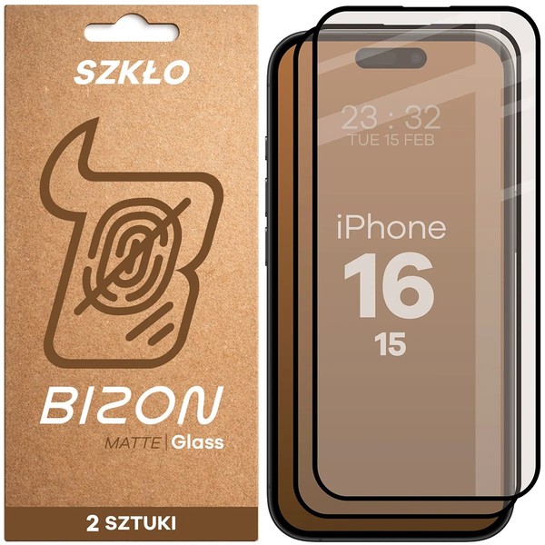 2X Schutzglas FüR Iphone 15/16 Bizon Displayschutzglas Hartglas Handyglas Glas-image