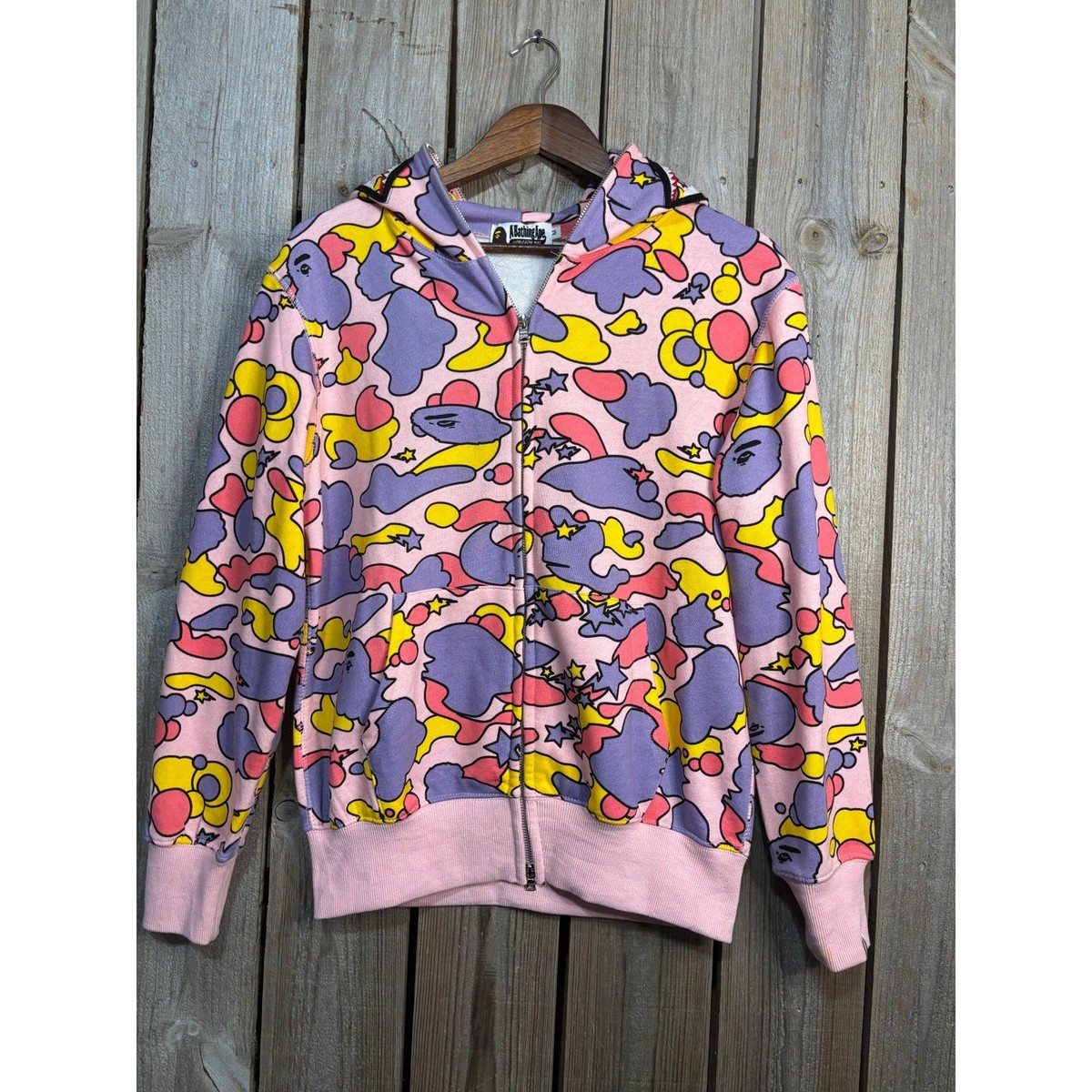 A BATHING APE シャークパーカー ピンクカモ サイズM A Bathing Ape BAPE Shark Full Zip Hoodie Pink Multi Camo WGM Tiger