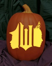 Wicked Elphaba & Glinda Carved Foam Permanent Pumpkin Wizard of Oz