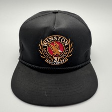 Vintage Winston Motor Sports 20th Anniversary Snapback Hat Black Rope Cap NASCAR