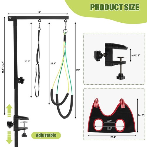Dog Grooming Arm with Pet Grooming Hammock, 35" Pet Grooming Table Arm with A... - 第 6/9 張圖片