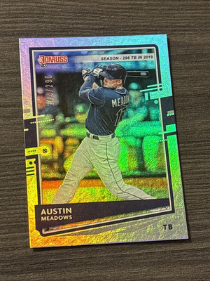 2020 Panini Donruss Season Stat Line /296 Austin Meadows #144 Tampa Bay Rays