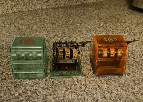 Vintage, Zeno, mini Slot Machines, Trade Stimulators, one working one broken