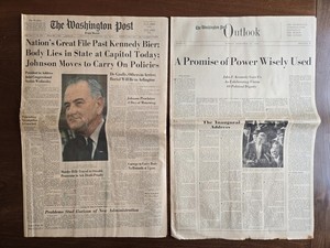 Washington Post Newspaper 24, 1963 Nation's Great File Past Kennedy 2 Sections