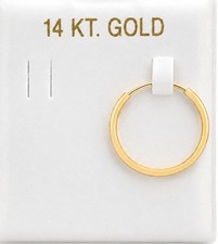 SINGLE PLAIN HOOP INFINITY EARRING SOLID 14K YELLOW GOLD - NWT - MADE IN USA