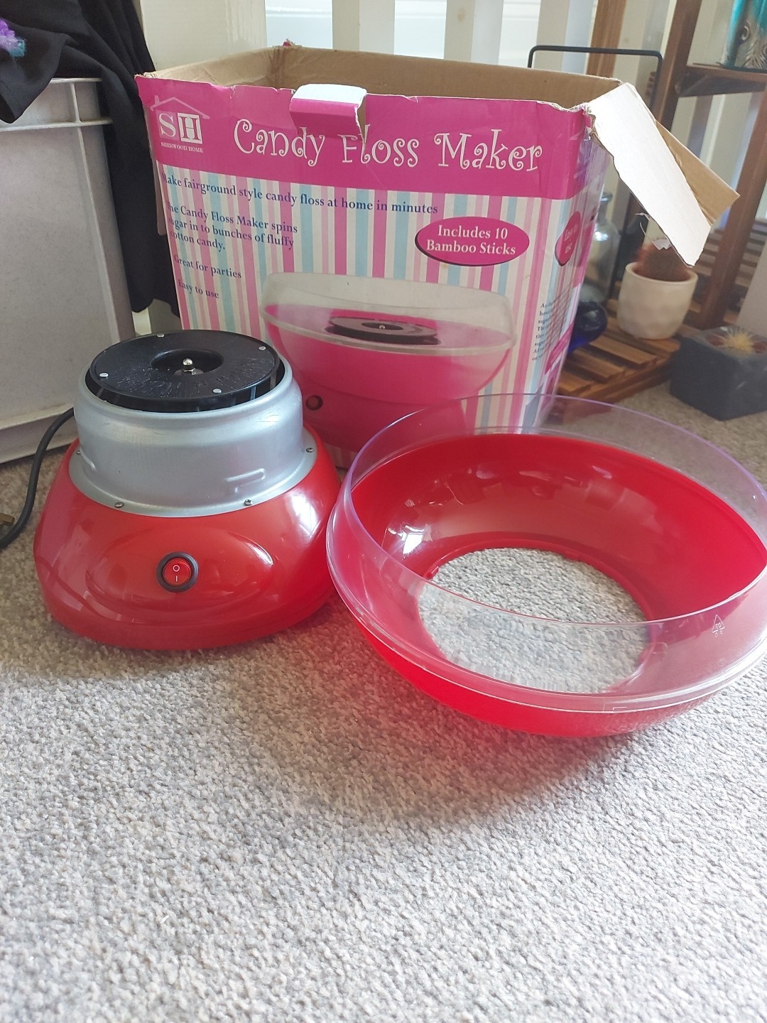 Cotton Candy Machine Electric Gadgetry Floss Sugar Equipment Red