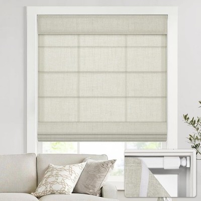 no Drill Cordless Roman Shades for Windows, 21'' W × 64'' H - Light Filtering -
