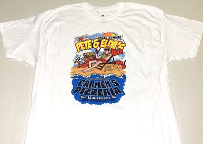 Rare! Vintage Pete & Elda's Bar Carmen's Pizzeria New Jersey T-Shirt Nice! XL