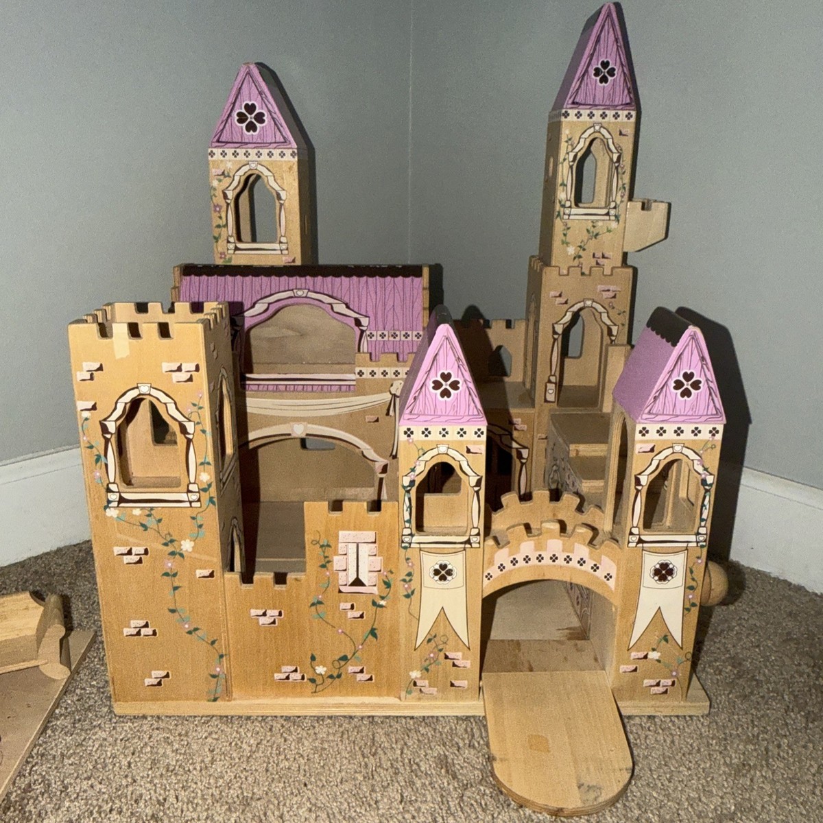 Melissa & Doug Wood Folding Princess Castle With Lot Of Wooden