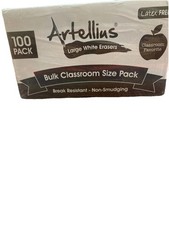 White Erasers - Large Size Latex  Smudge Free - Bulk School Supplies